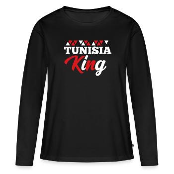Tunisie - T-shirt manches longues Premium bio Femme - noir - Devant - Julia (174cm)