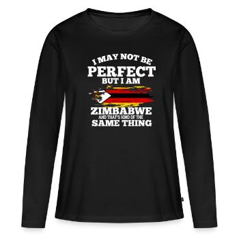 Zimbabwe - T-shirt manches longues Premium bio Femme - noir - Devant - Julia (174cm)
