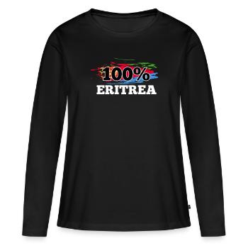 Eritrea - Frauen Premium Bio Langarmshirt - Schwarz - Vorne - Julia (174cm)