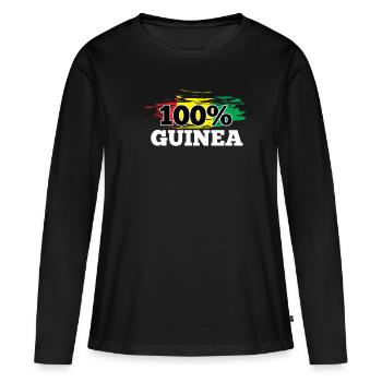 Guinée - T-shirt manches longues Premium bio Femme - noir - Devant - Julia (174cm)