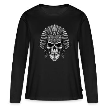 Pharaoh Skull - Women's Premium Organic Long Sleeve Shirt - black - Front - Julia (174cm)