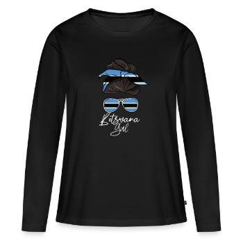 Botswana - T-shirt manches longues Premium bio Femme - noir - Devant - Julia (174cm)