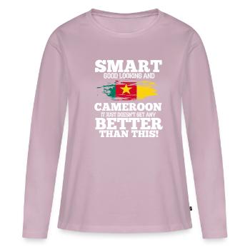 Kamerun - Frauen Premium Bio Langarmshirt - Altrosa - Vorne - Julia (174cm)