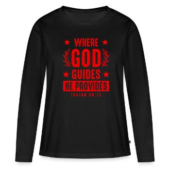 God directs the Bible - Women's Premium Organic Long Sleeve Shirt - black - Front - Julia (174cm)