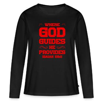God directs the Bible - Women's Premium Organic Long Sleeve Shirt - black - Front - Julia (174cm)
