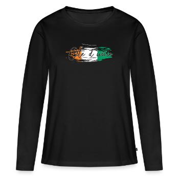 Côte d’Ivoire - T-shirt manches longues Premium bio Femme - noir - Devant - Julia (174cm)