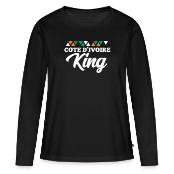 Côte d’Ivoire - T-shirt manches longues Premium bio Femme - noir - Devant - Julia (174cm)