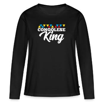 Congo - T-shirt manches longues Premium bio Femme - noir - Devant - Julia (174cm)
