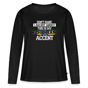 Ghana - T-shirt manches longues Premium bio Femme - noir - Devant - Julia (174cm)