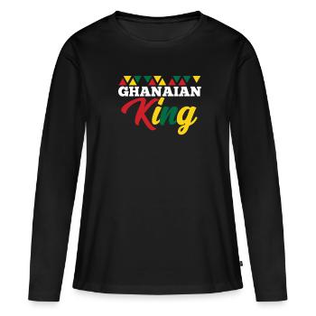 Ghana - T-shirt manches longues Premium bio Femme - noir - Devant - Julia (174cm)