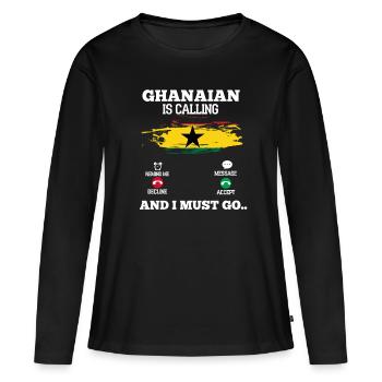 Ghana - T-shirt manches longues Premium bio Femme - noir - Devant - Julia (174cm)