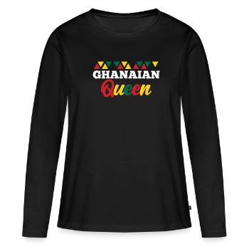 Ghana - T-shirt manches longues Premium bio Femme - noir - Devant - Julia (174cm)
