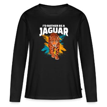 Jaguar - T-shirt manches longues Premium bio Femme - noir - Devant - Julia (174cm)