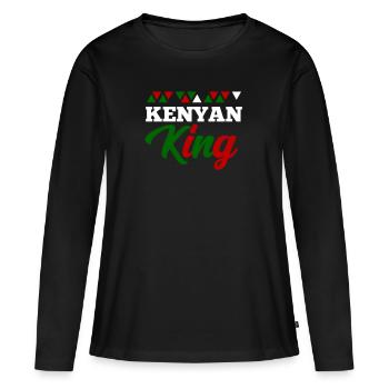 Kenya - T-shirt manches longues Premium bio Femme - noir - Devant - Julia (174cm)