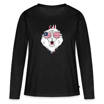 Libye - T-shirt manches longues Premium bio Femme - noir - Devant - Julia (174cm)