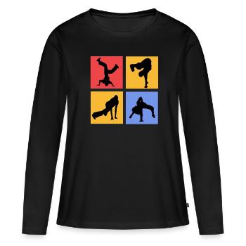 Breakdancing - Frauen Premium Bio Langarmshirt - Schwarz - Vorne - Julia (174cm)