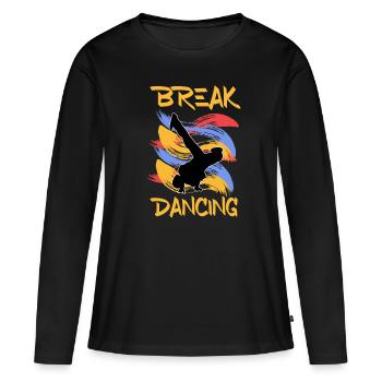 Breakdance - T-shirt manches longues Premium bio Femme - noir - Devant - Julia (174cm)