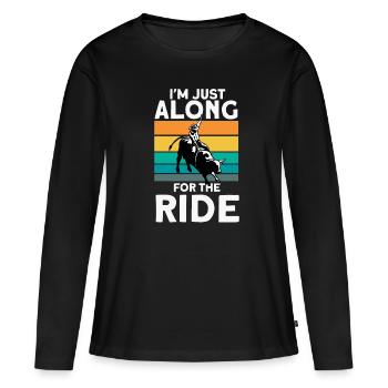 Rodéo - T-shirt manches longues Premium bio Femme - noir - Devant - Julia (174cm)