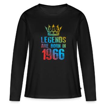 1966 Legends Born In - Women's Premium Organic Long Sleeve Shirt - black - Front - Julia (174cm)