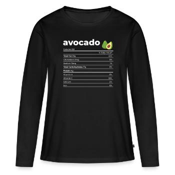 Nutrition Facts Avocado - Women's Premium Organic Long Sleeve Shirt - black - Front - Julia (174cm)