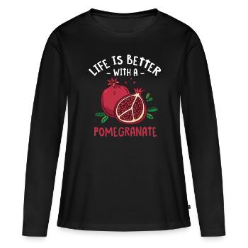 Steak - Women's Premium Organic Long Sleeve Shirt - black - Front - Julia (174cm)