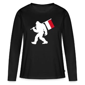 Monaco - T-shirt manches longues Premium bio Femme - noir - Devant - Julia (174cm)