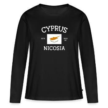 Chypre - T-shirt manches longues Premium bio Femme - noir - Devant - Julia (174cm)