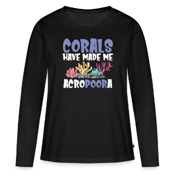 Aquarium de corail - T-shirt manches longues Premium bio Femme - noir - Devant - Julia (174cm)