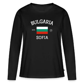 Bulgarie - T-shirt manches longues Premium bio Femme - noir - Devant - Julia (174cm)