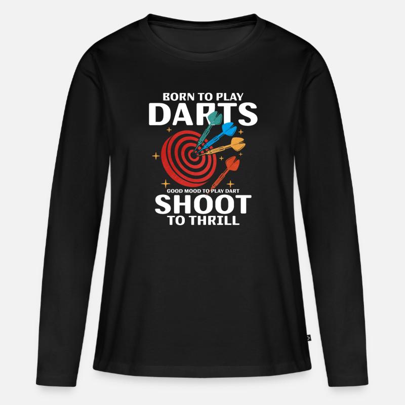 Darts - Frauen Premium Bio Langarmshirt - Schwarz