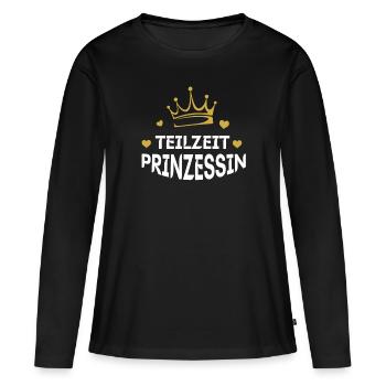 Teilzeit Prinzessin - Frauen Premium Bio Langarmshirt - Schwarz - Vorne - Julia (174cm)