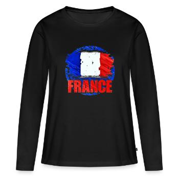 France - T-shirt manches longues Premium bio Femme - noir - Devant - Julia (174cm)