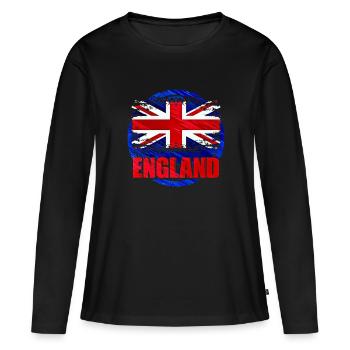 Angleterre - T-shirt manches longues Premium bio Femme - noir - Devant - Julia (174cm)