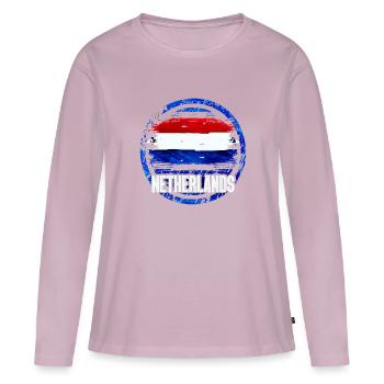 Pays-Bas - T-shirt manches longues Premium bio Femme - rose poudré - Devant - Julia (174cm)