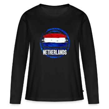 Pays-Bas - T-shirt manches longues Premium bio Femme - noir - Devant - Julia (174cm)