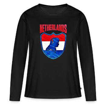 Pays-Bas - T-shirt manches longues Premium bio Femme - noir - Devant - Julia (174cm)