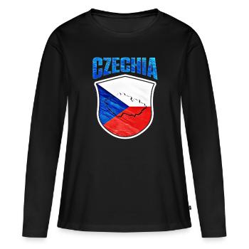 Tchéquie - T-shirt manches longues Premium bio Femme - noir - Devant - Julia (174cm)