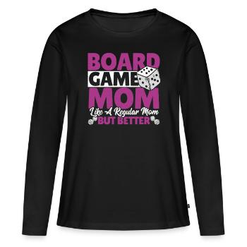 Jeux de société jeu de société cadeau - T-shirt manches longues Premium bio Femme - noir - Devant - Julia (174cm)