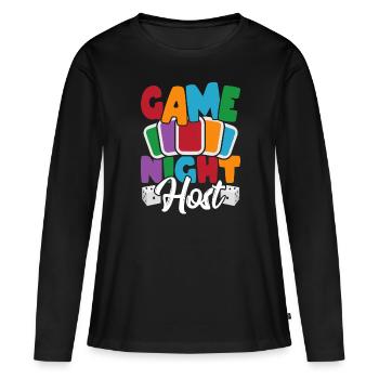 Jeux de société jeu de société cadeau - T-shirt manches longues Premium bio Femme - noir - Devant - Julia (174cm)