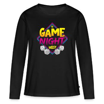 Jeux de société jeu de société cadeau - T-shirt manches longues Premium bio Femme - noir - Devant - Julia (174cm)