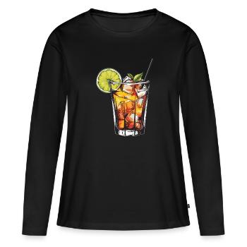Limonade Drink - Frauen Premium Bio Langarmshirt - Schwarz - Vorne - Julia (174cm)
