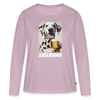 Lecker Bierchen Dalmatiner - Frauen Premium Bio Langarmshirt - Altrosa - Vorne - Julia (174cm)