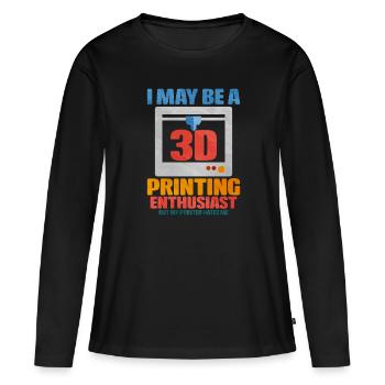Impression 3D - T-shirt manches longues Premium bio Femme - noir - Devant - Julia (174cm)