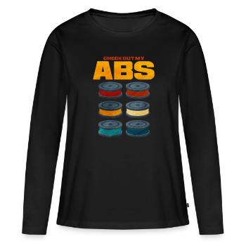 Impression 3D - T-shirt manches longues Premium bio Femme - noir - Devant - Julia (174cm)