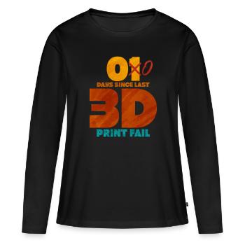 Impression 3D - T-shirt manches longues Premium bio Femme - noir - Devant - Julia (174cm)