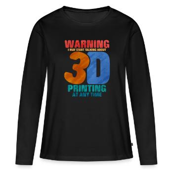 Impression 3D - T-shirt manches longues Premium bio Femme - noir - Devant - Julia (174cm)