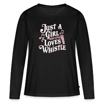 Tin Whistle - Women's Premium Organic Long Sleeve Shirt - black - Front - Julia (174cm)