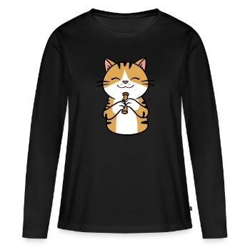 Tin Whistle - Women's Premium Organic Long Sleeve Shirt - black - Front - Julia (174cm)