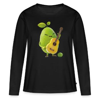 Lime Guitar - Women's Premium Organic Long Sleeve Shirt - black - Front - Julia (174cm)