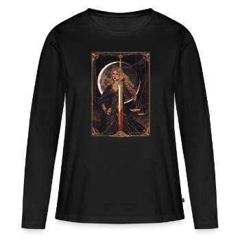 Justice Tarot - T-shirt manches longues Premium bio Femme - noir - Devant - Julia (174cm)